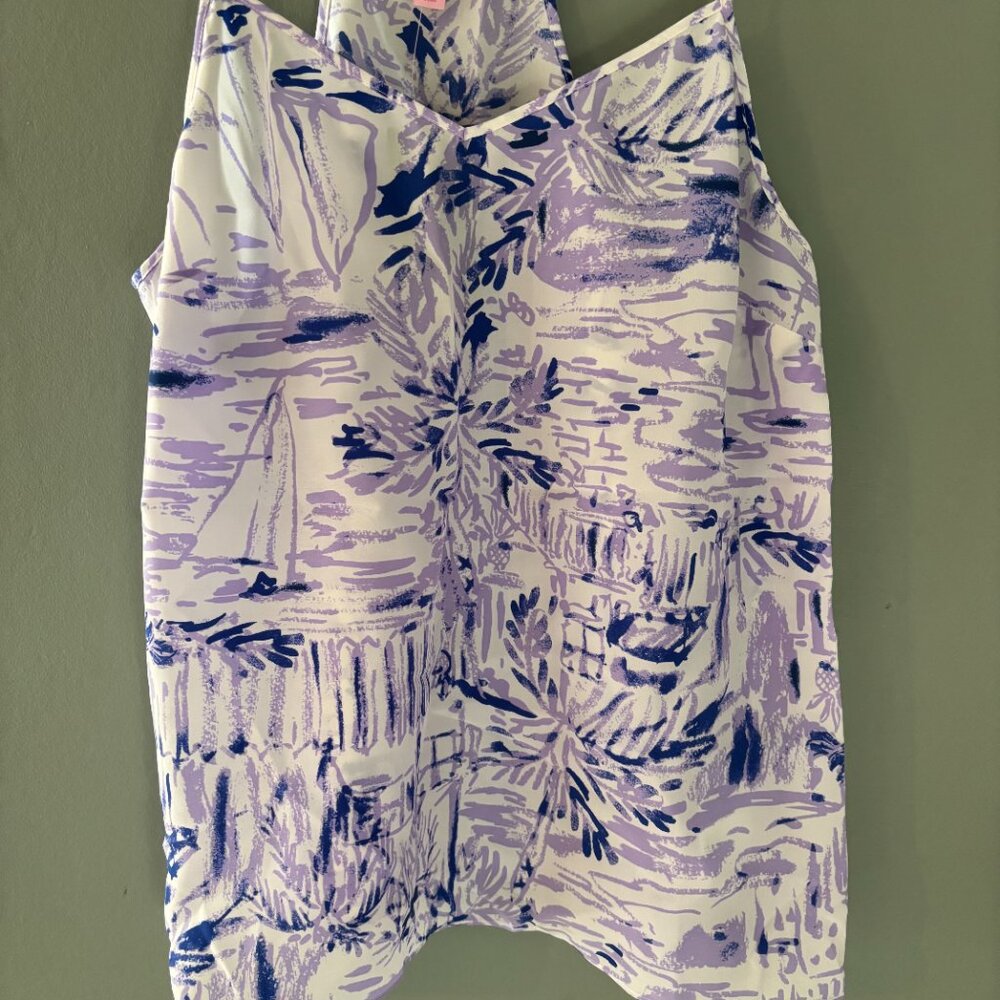 NWT Lilly Pulitzer Lilac Verben Raceback Silk Tank Top - Picture 4 of 5